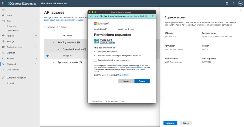 Approve the permissions.